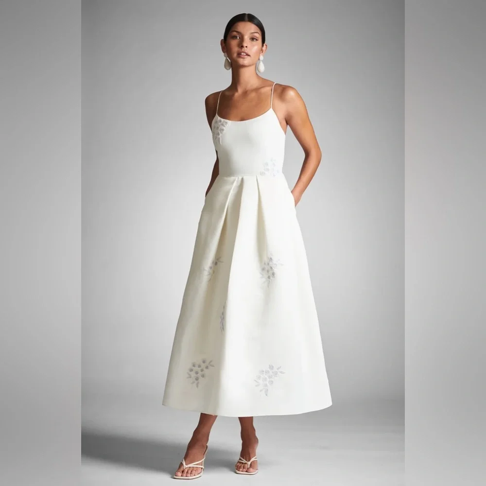 Sachin & Babi Audra ivory embroidered floral midi dress - Picture 2 of 9